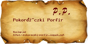 Pokoráczki Porfir névjegykártya